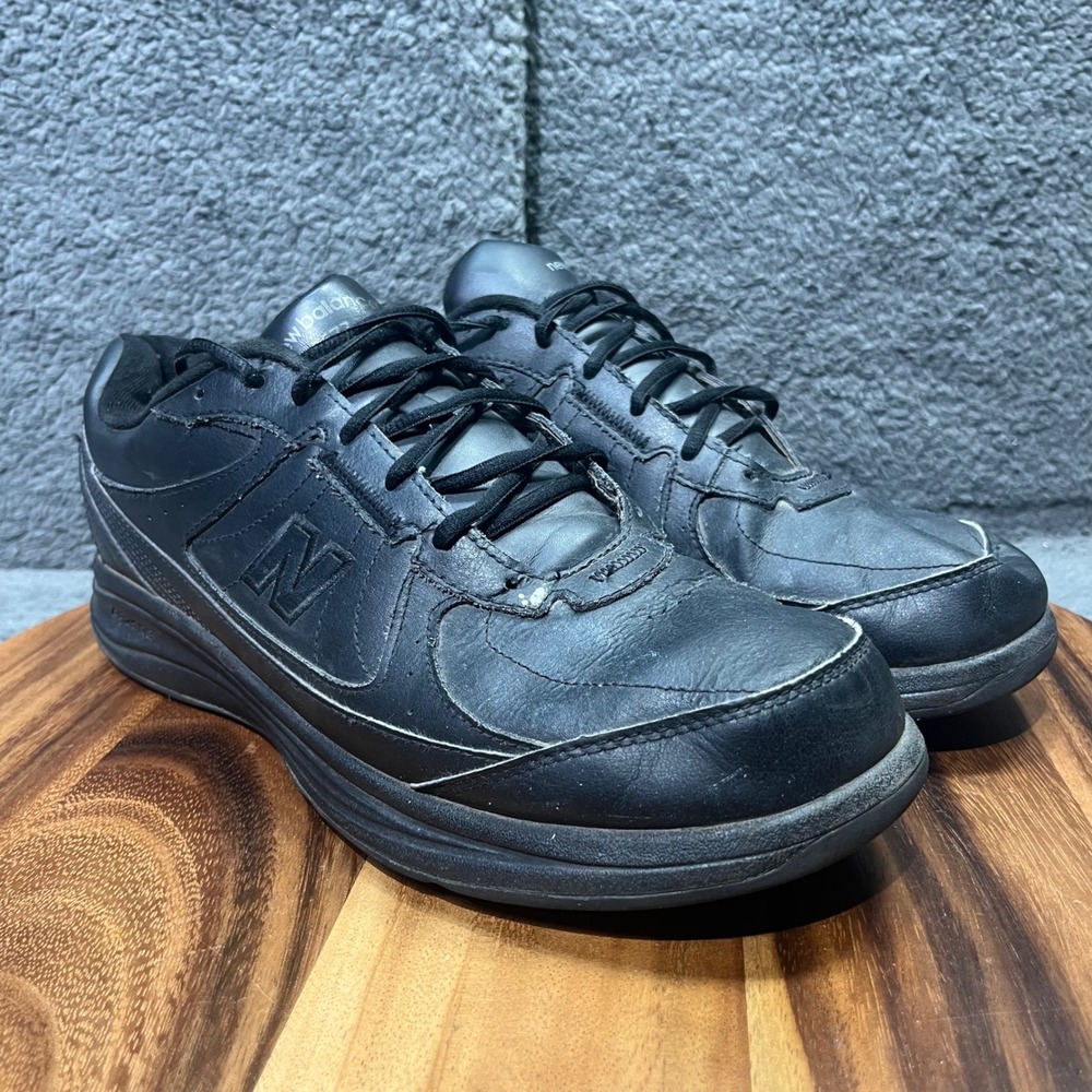 New Balance 577 Mens Black Leather Lace Up Walking Shoes Size 13‎ NO INSOLES - Picture 3 of 12